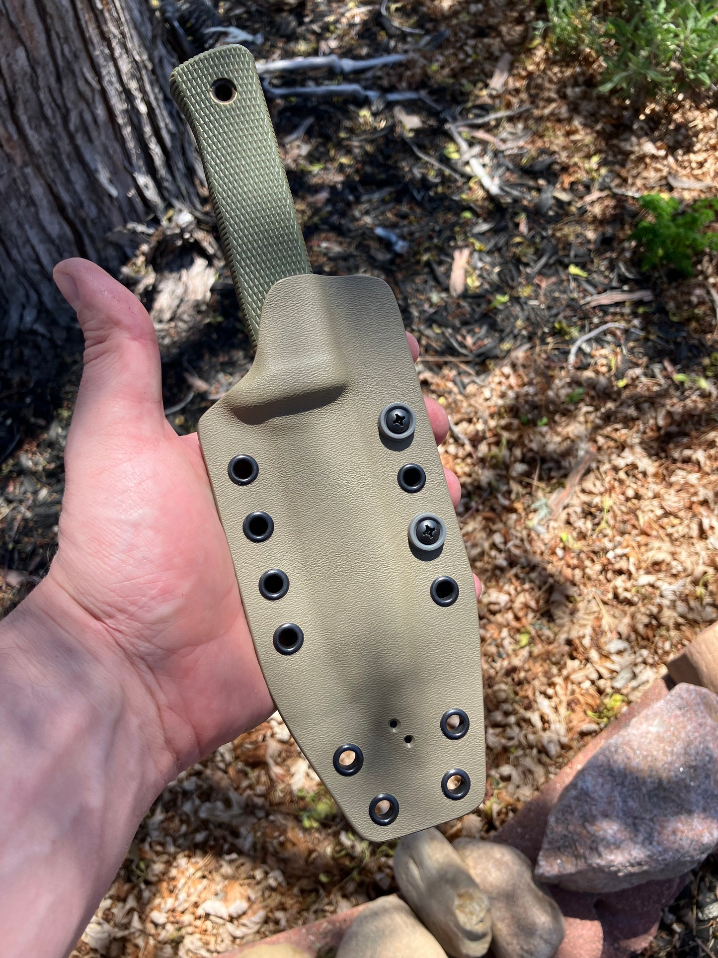 Cold Steel SRK Compact in SK5 w/ OD Green Handle + FDE/Wolf Gray Custom Sheath