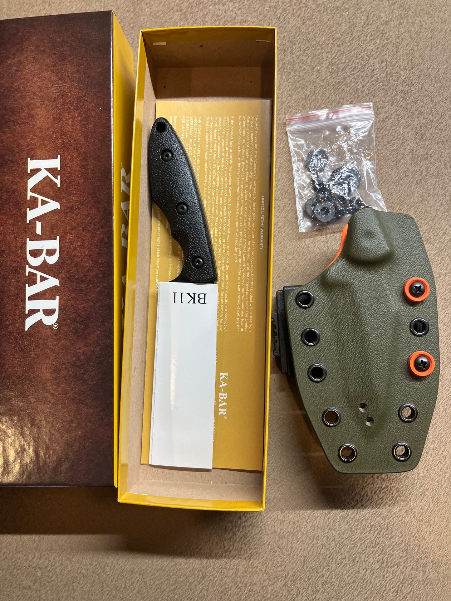 KA-BAR TDI Hellfire + Custom OD/Orange Sheath Combo 🔥 Tactical Heat Meets Street-Ready Style