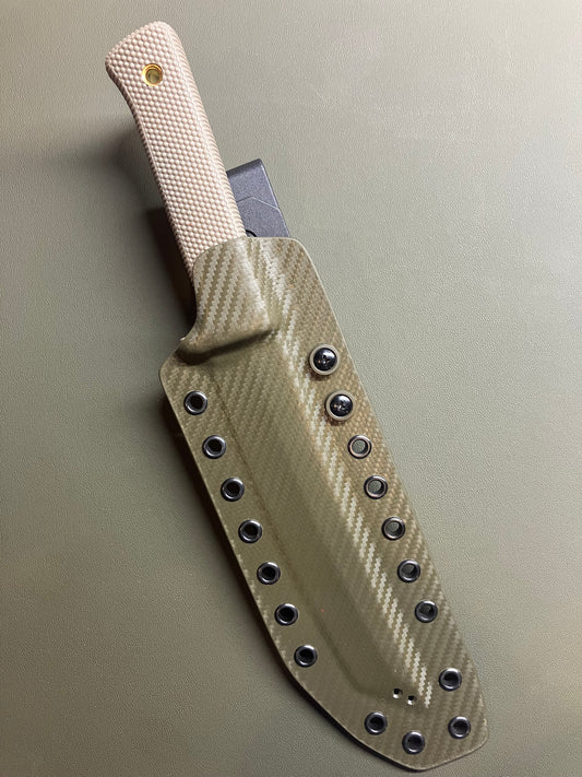 Cold Steel Recon Tanto 🐊 | FDE Handle + OD Green Carbon Fiber Sheath w Chocolate Back