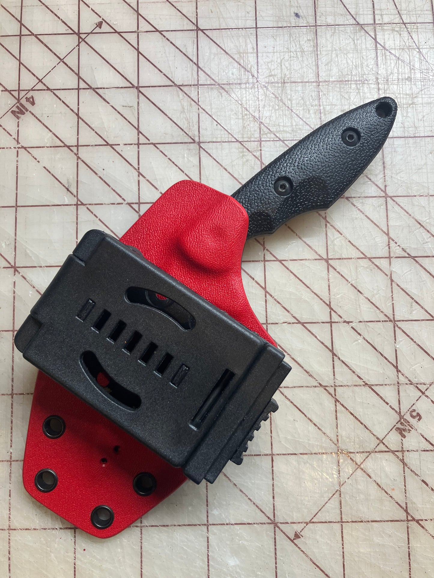 Elite Kydex Sheath for KA-BAR TDI Hinderer Hellfire | Black & EMT Red | Ready for Action!