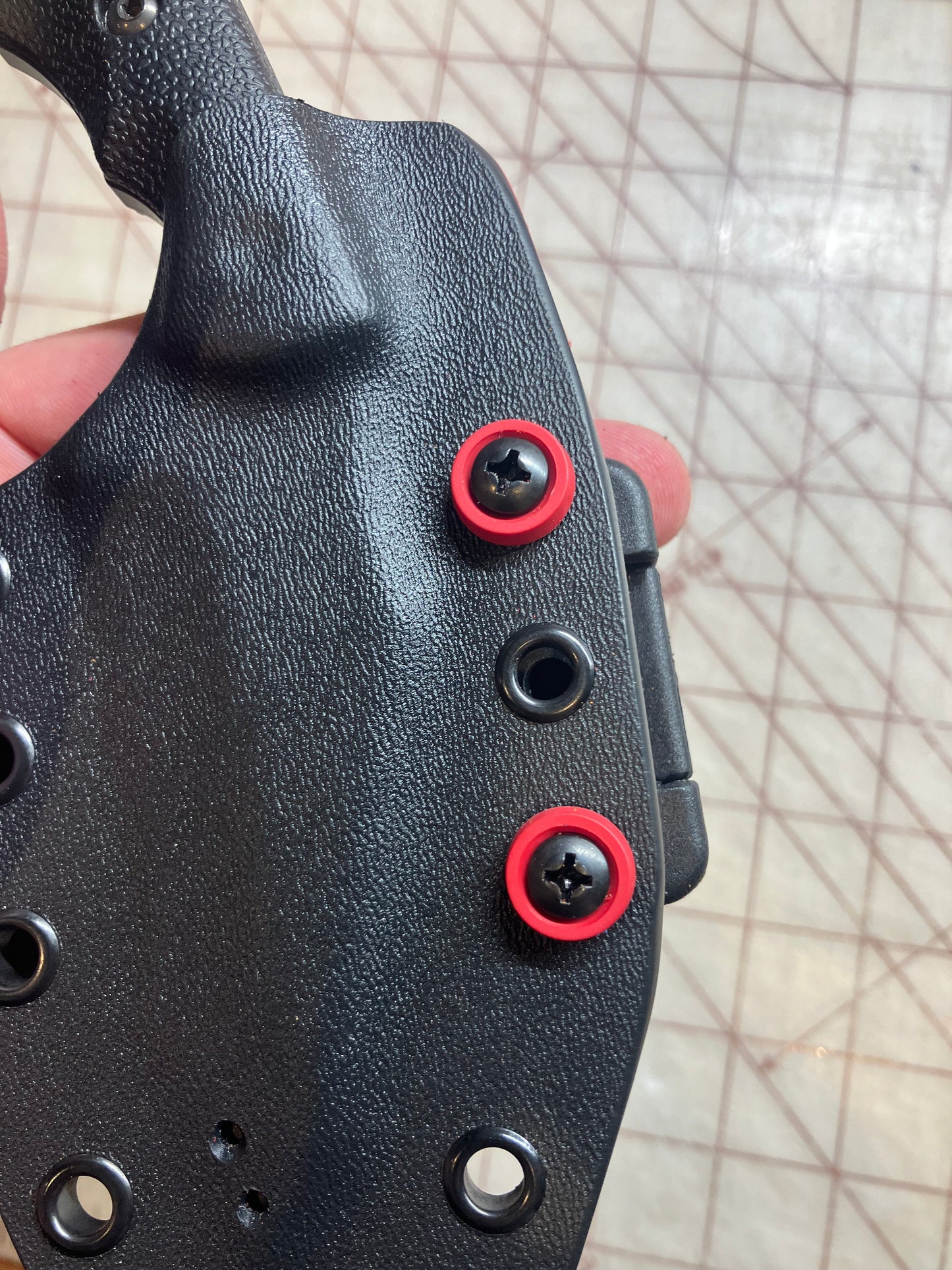 Elite Kydex Sheath for KA-BAR TDI Hinderer Hellfire | Black & EMT Red | Ready for Action!