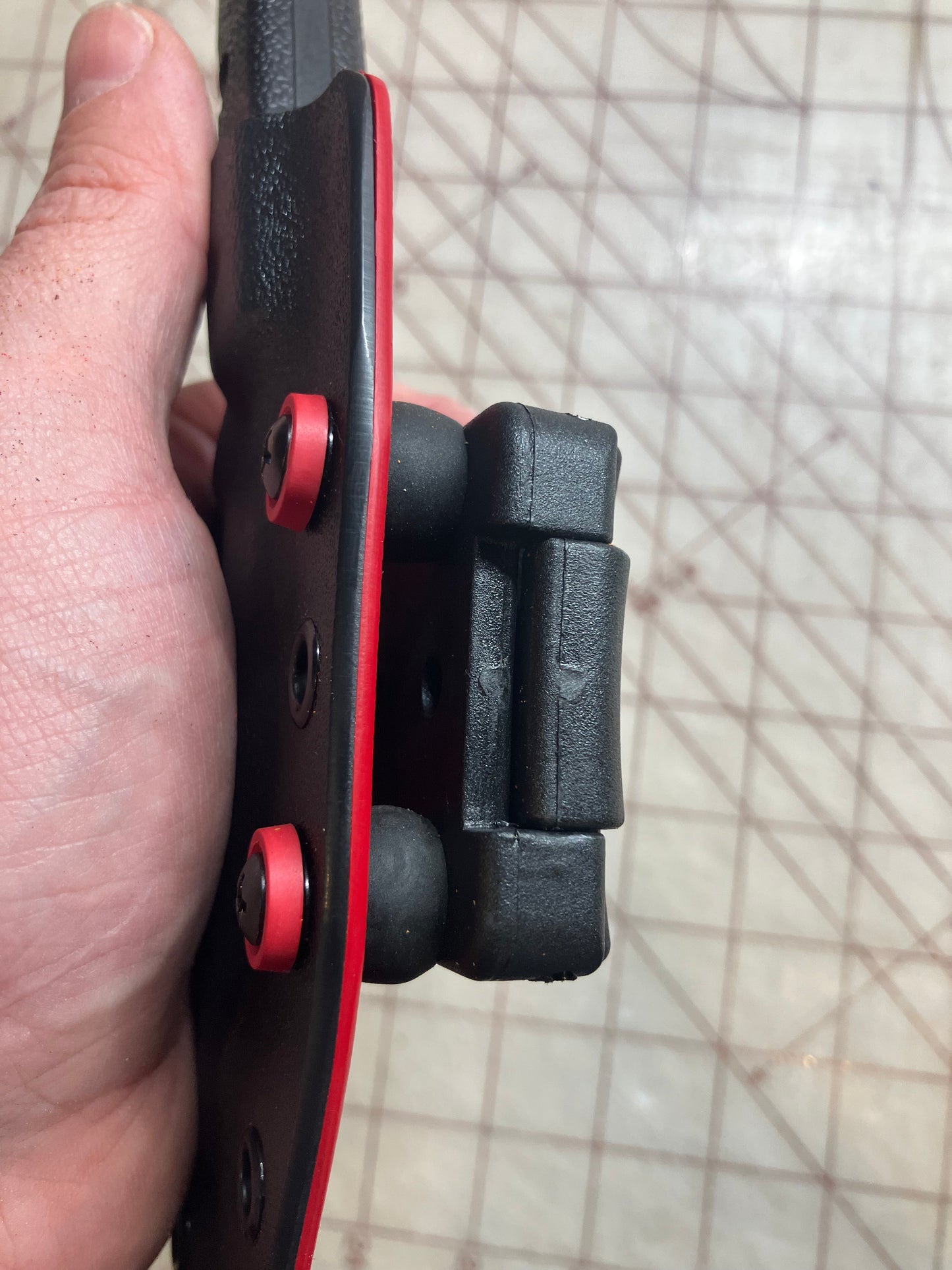 Elite Kydex Sheath for KA-BAR TDI Hinderer Hellfire | Black & EMT Red | Ready for Action!