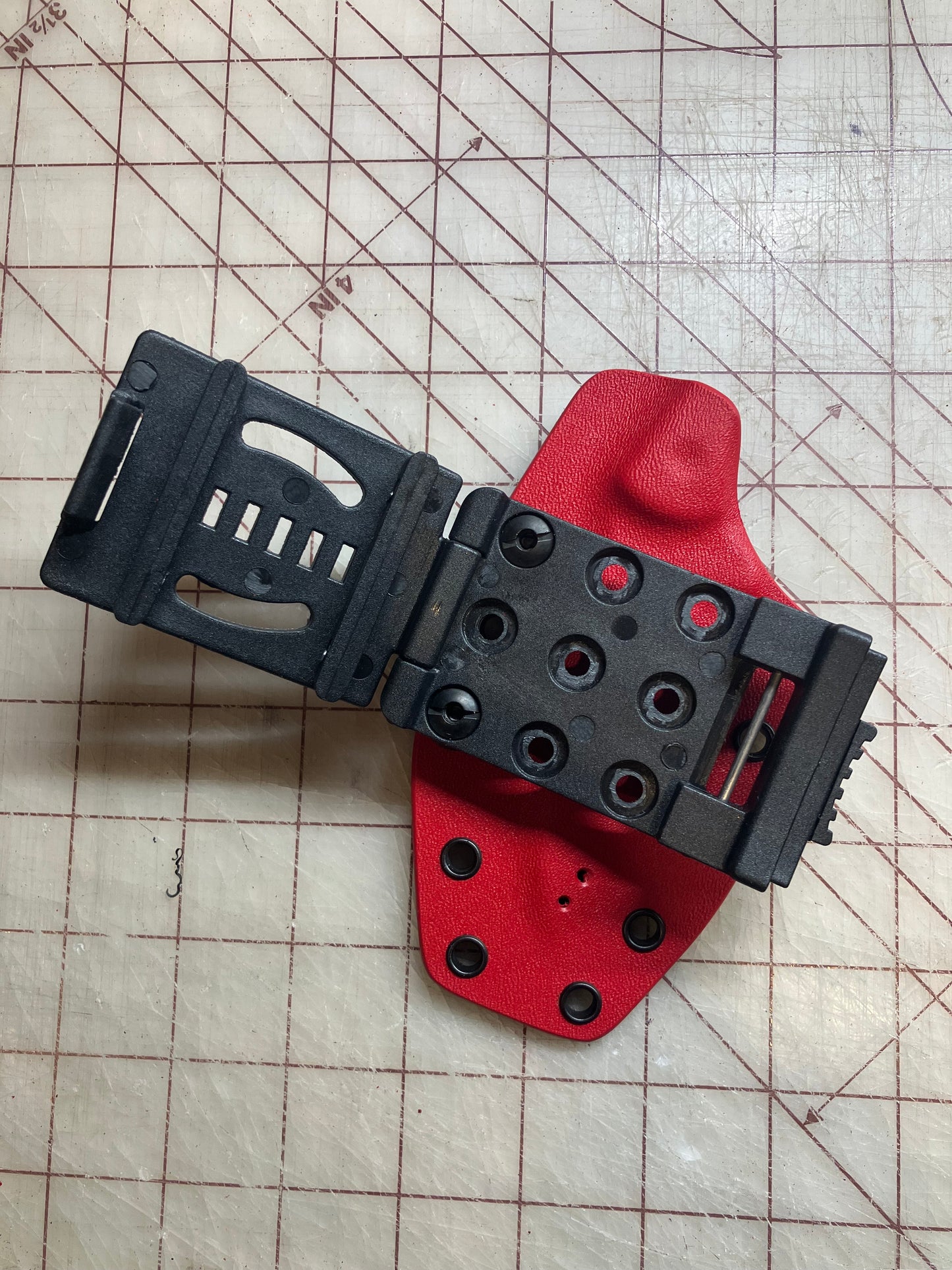 Elite Kydex Sheath for KA-BAR TDI Hinderer Hellfire | Black & EMT Red | Ready for Action!