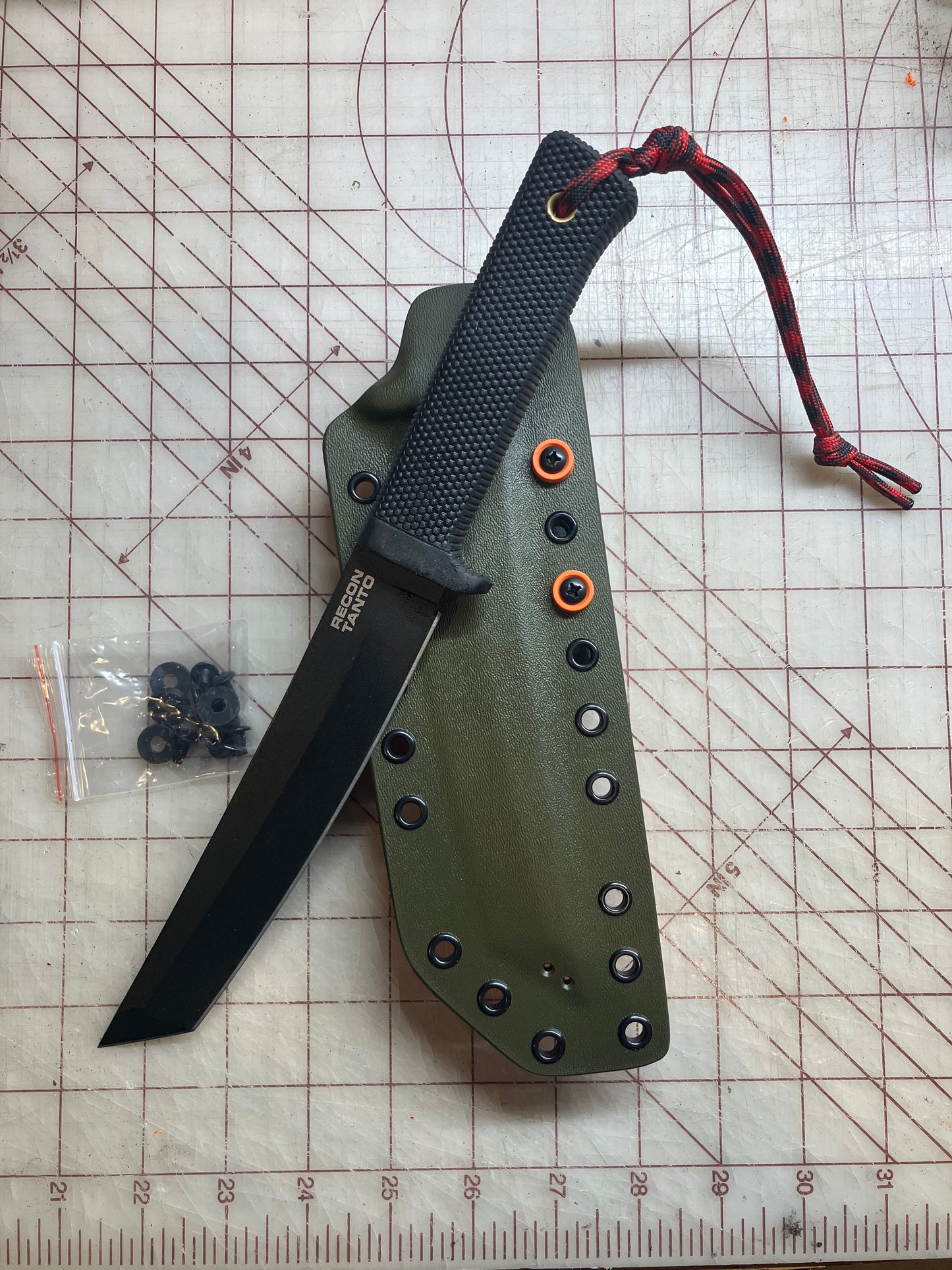 Custom Kydex Sheath for Cold Steel Recon Tanto | OD Green & Hunter Orange | Built for Battle!