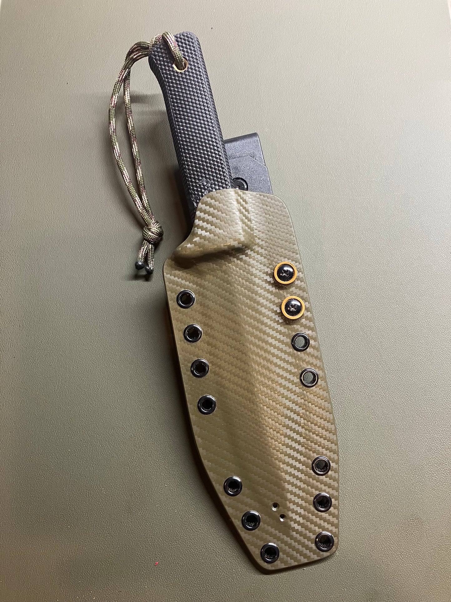 Cold Steel SRK Custom Sheath | OD Green Carbon Fiber & Coyote Tan