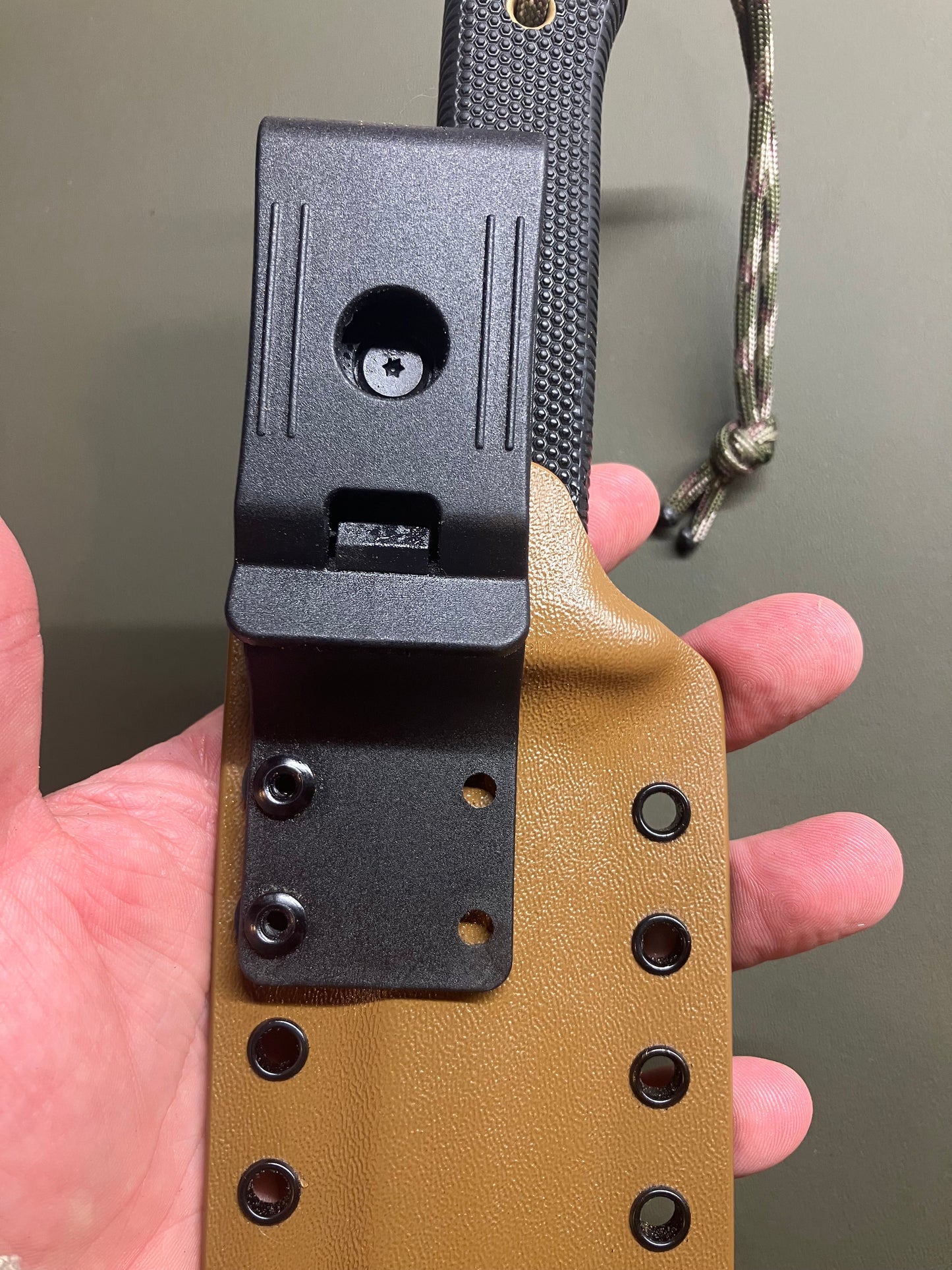 Cold Steel SRK Custom Sheath | OD Green Carbon Fiber & Coyote Tan