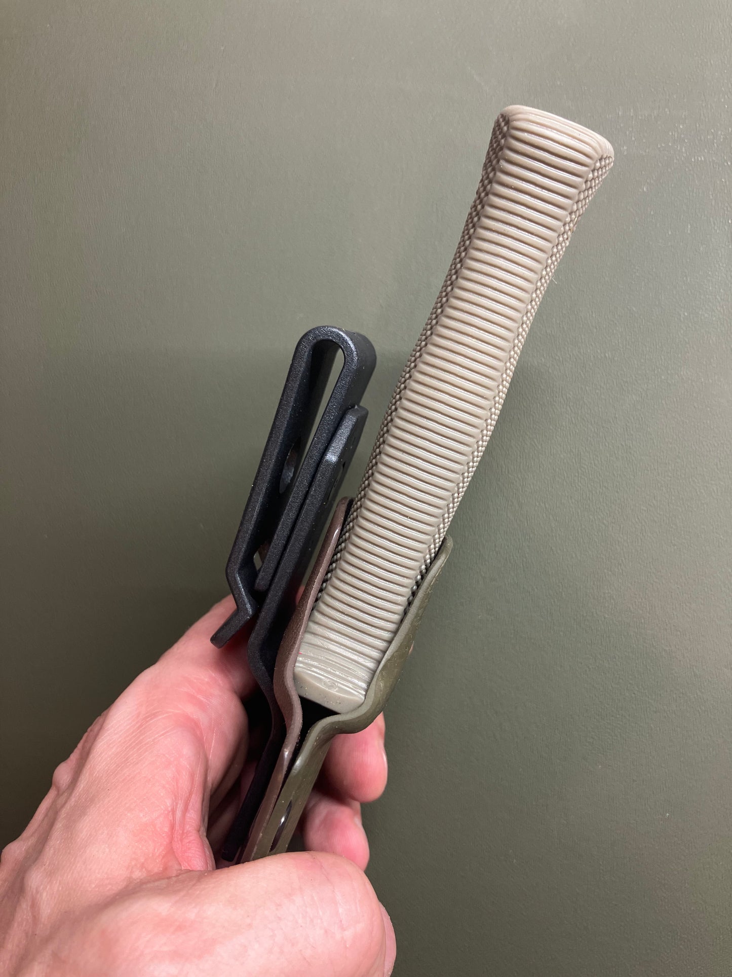 Cold Steel Recon Tanto 🐊 | FDE Handle + OD Green Carbon Fiber Sheath w Chocolate Back