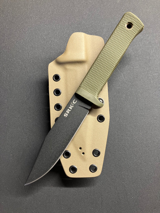 Cold Steel SRK Compact in SK5 w/ OD Green Handle + FDE/Wolf Gray Custom Sheath