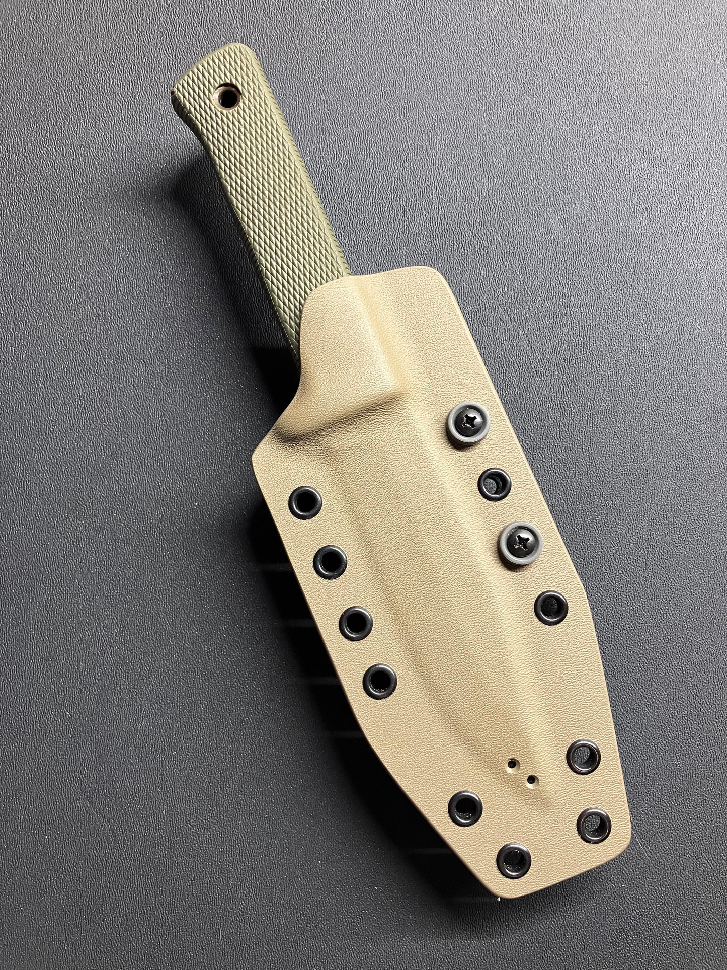Cold Steel SRK Compact in SK5 w/ OD Green Handle + FDE/Wolf Gray Custom Sheath