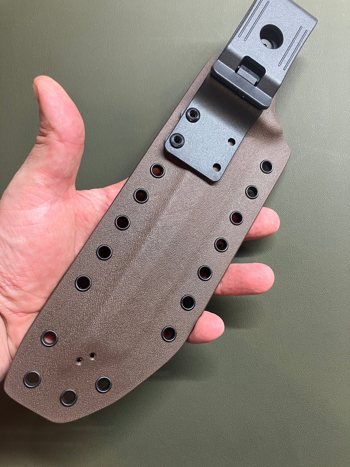 Cold Steel Recon Tanto 🐊 | FDE Handle + OD Green Carbon Fiber Sheath w Chocolate Back