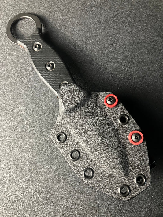 🔪 Custom Kydex Sheath for the TOPS ICE Dagger – Black & Blood Red Beast Mode! 💀🔥
