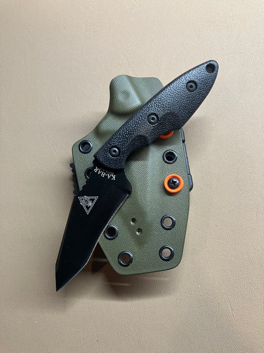 KA-BAR TDI Hellfire + Custom OD/Orange Sheath Combo 🔥 Tactical Heat Meets Street-Ready Style
