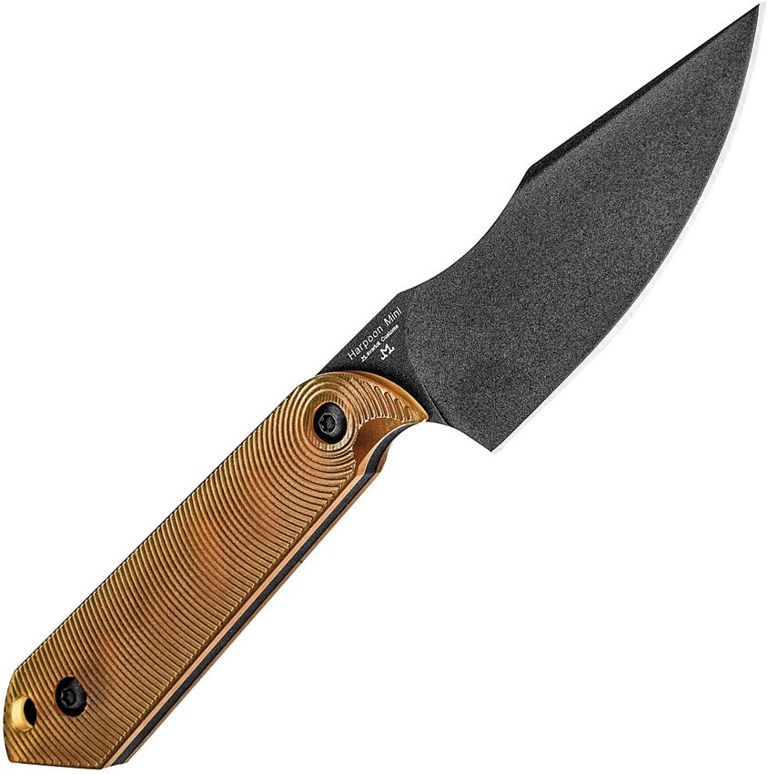Kizer Mini Harpoon Fixed Blade 🔥 Sleek Black Blade & See-Through Yellow Handle