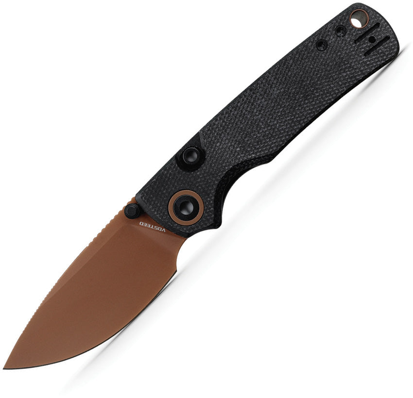 Vosteed Porcupine – Copper Dune Blade, Black Micarta Handle Folding Knife